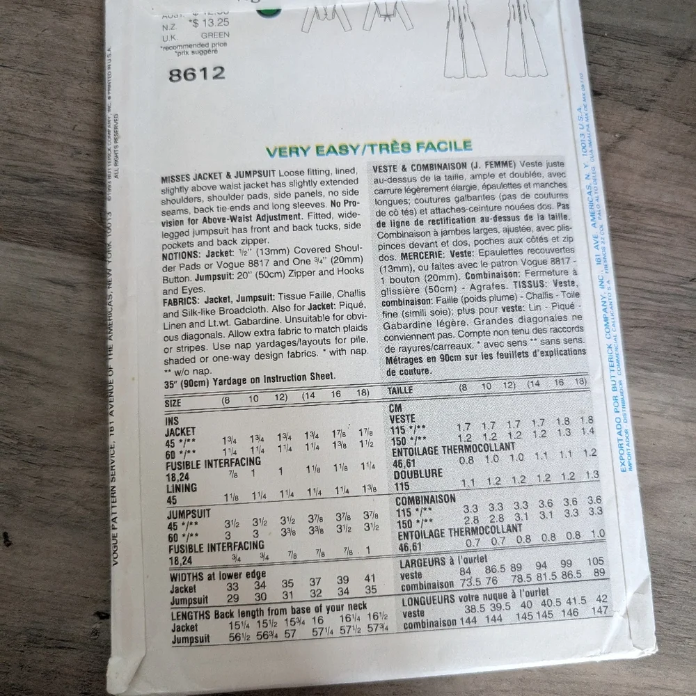 Vogue Pattern - Picture 2 of 2